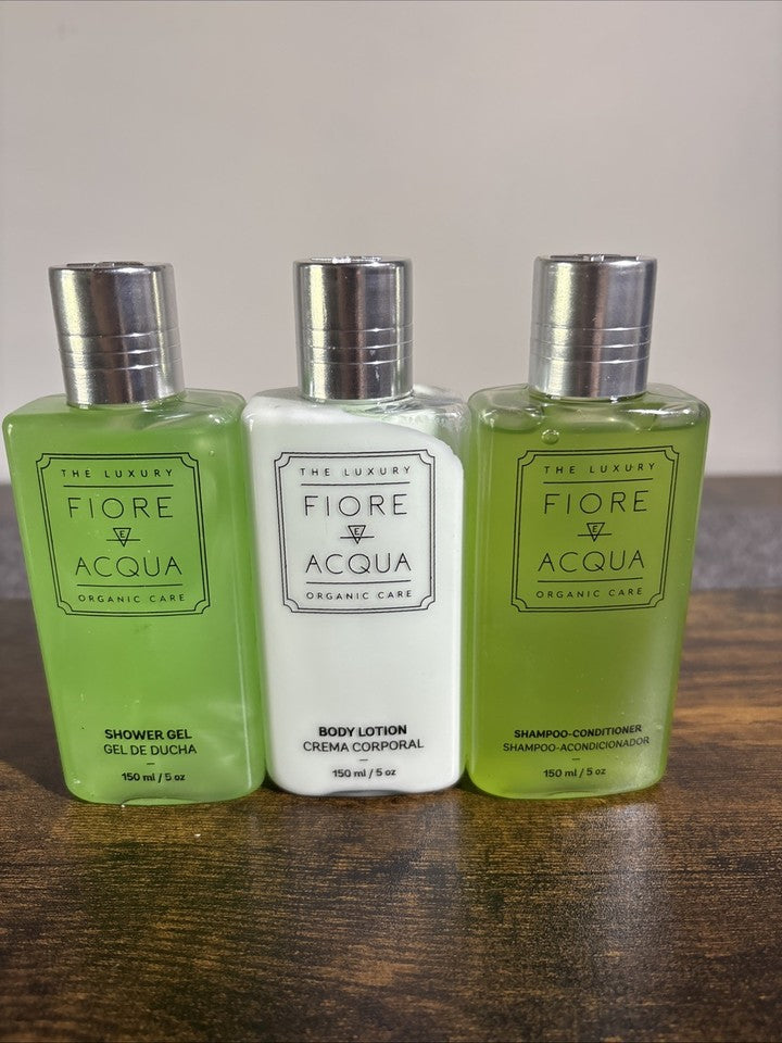 Fiore Acqua Organic Care Shower Gel, Body Lotion & Shampoo Conditioner