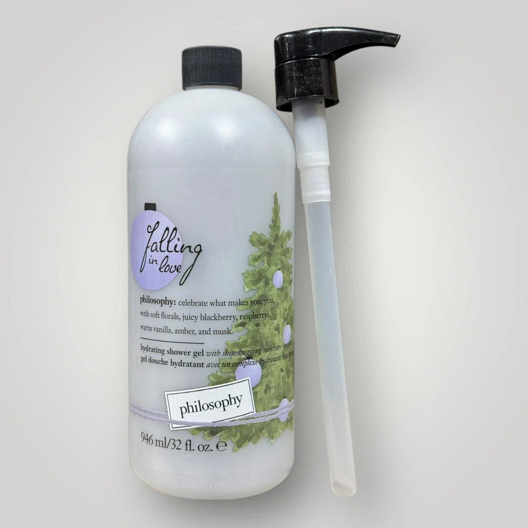 Philosophy Falling in Love Shampoo Shower Gel Bubble Bath 32 oz Sealed+Pump read